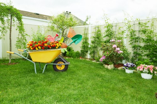 Finished Fulham garden landscape with balanced planting and structure